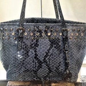 Michael Kors Studded Snakeskin Shoulder Bag